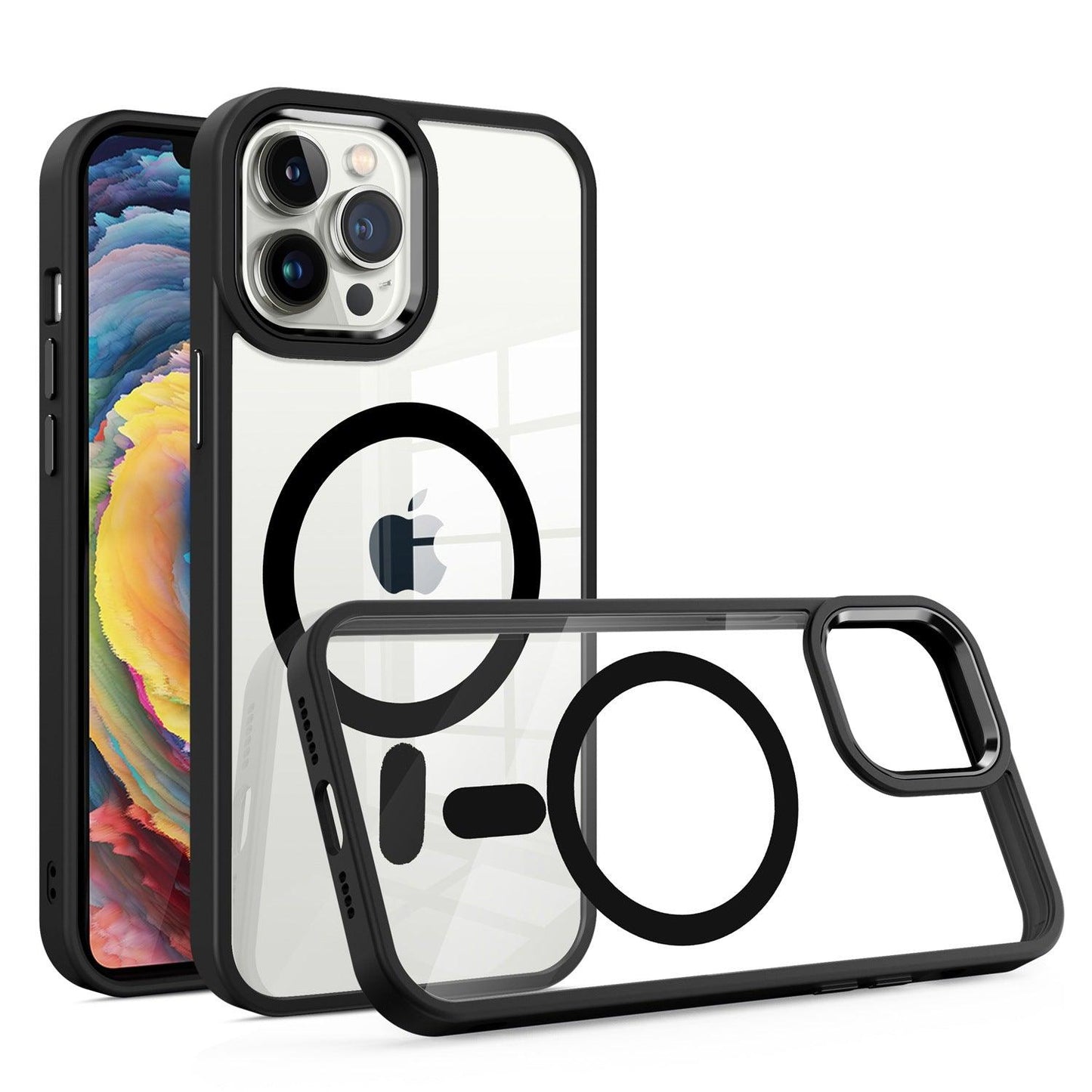 iPhone 11 Clear Acrylic Magnetic Circle Shockproof Hybrid Case