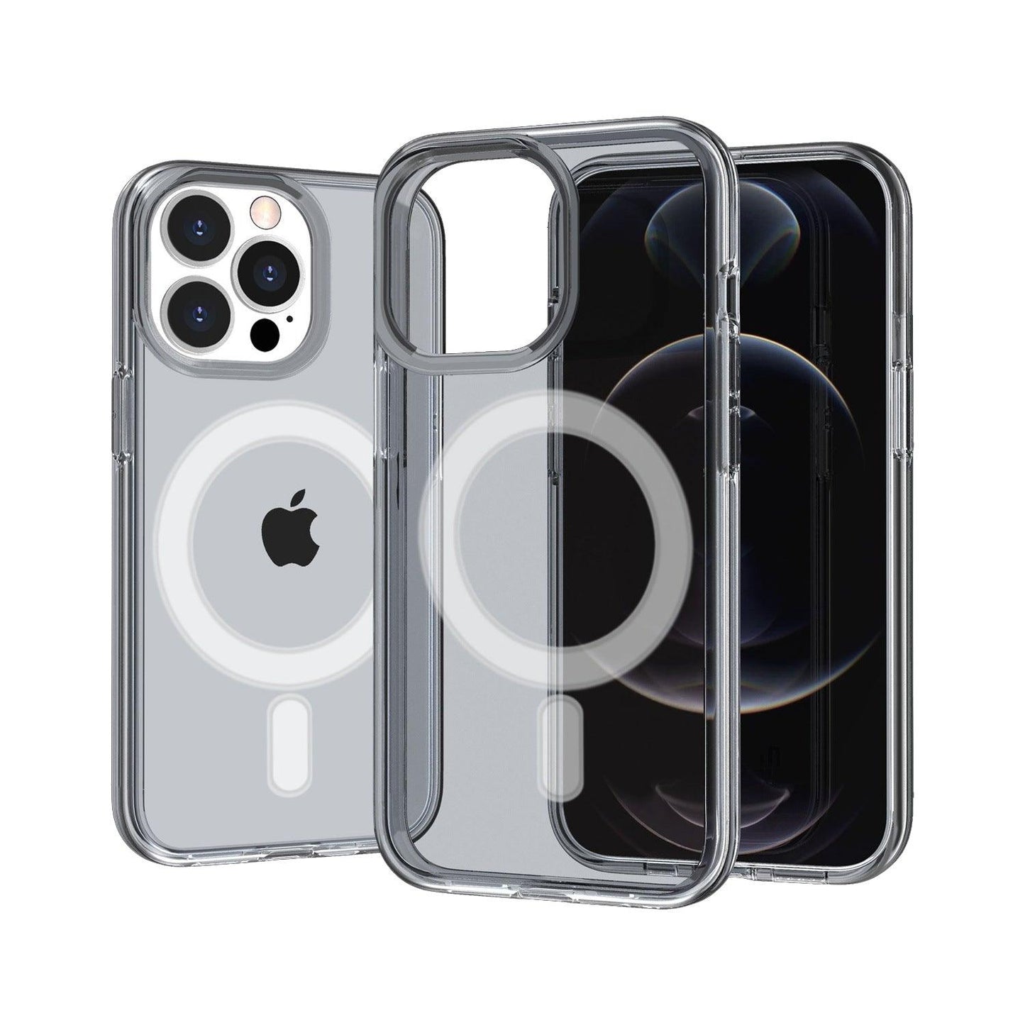 iPhone 15 Pro Max Sturdy Ultra Magnetic Circle Transparent Hybrid Case