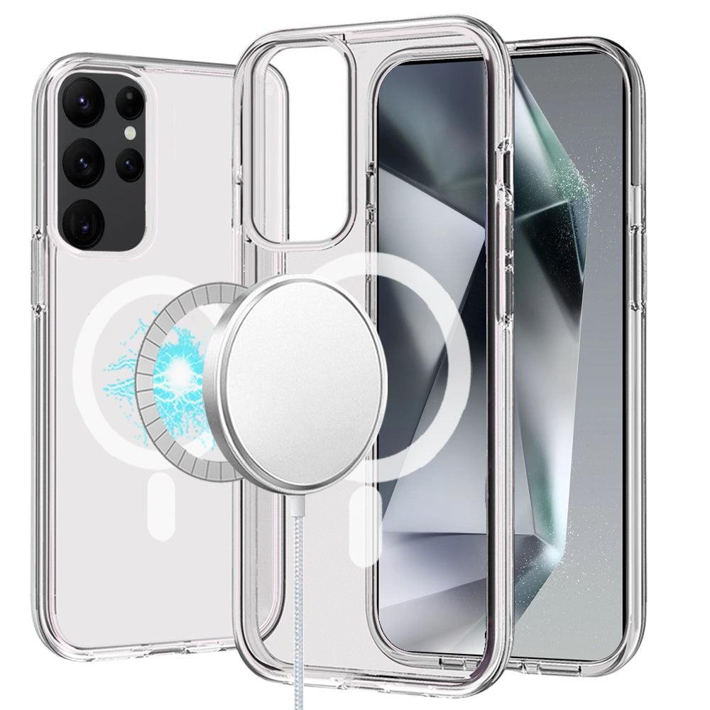 Samsung Galaxy S24 Plus Sturdy Ultra Magnetic Circle Transparent Hybrid Case