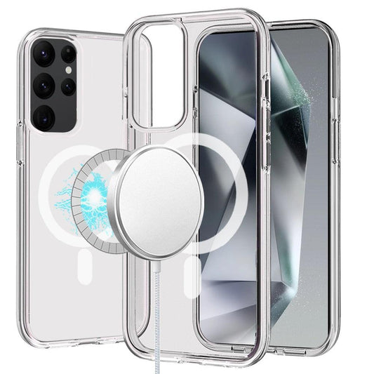 Samsung Galaxy S24 Ultra Sturdy Ultra Magnetic Circle Transparent Hybrid Case