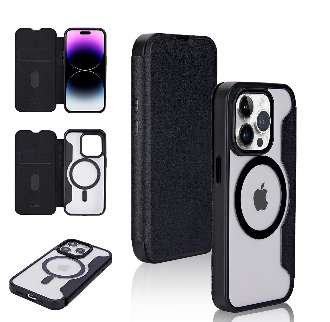 iPhone 15 Pro Max METKASE Folio Magnetic Ring Flap Hybrid Case