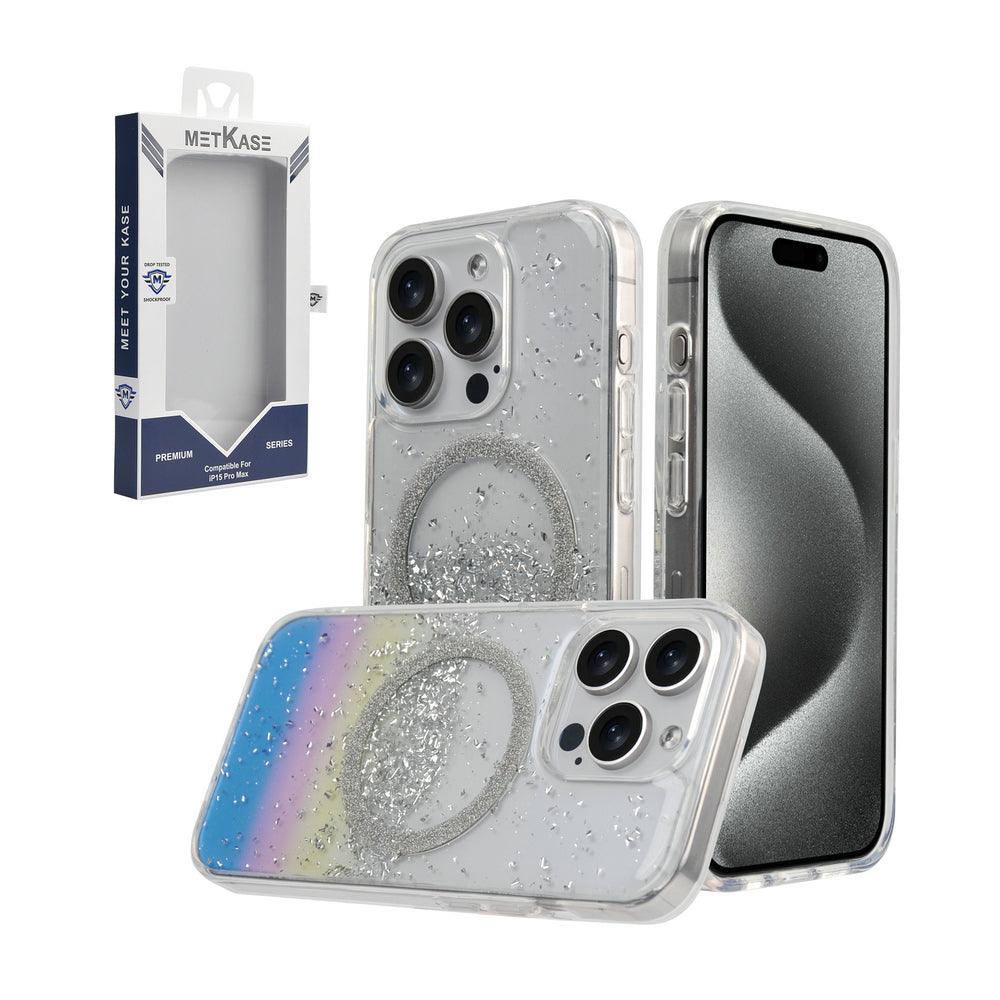 iPhone 13 Pro Max METKASE Glitter Transparent Magnetic Circle Shockproof Hybrid
