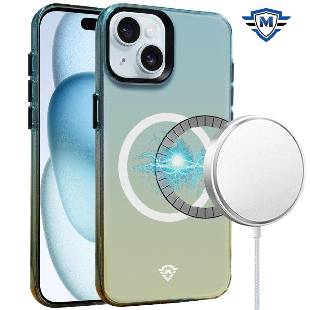 iPhone 15 Pro Max Ultra METKASE Colorful Toned Transparent Magnetic Circle Shockproof Hybrid