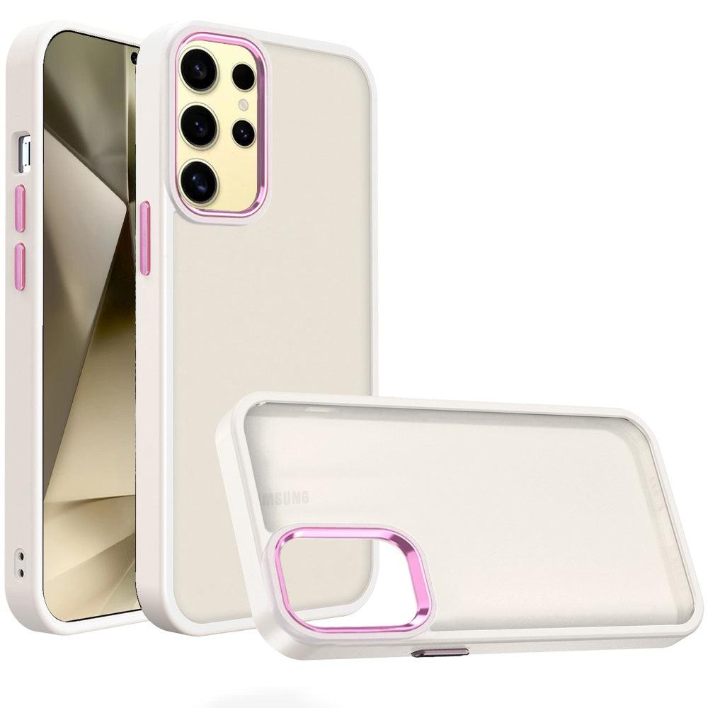 Samsung Galaxy S24 Acrylic Metal Button Hybrid Case