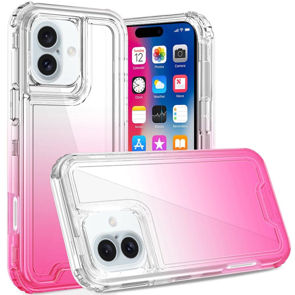 iPhone 16 3in1 Two Tone Shockproof Transparent Hybrid Case
