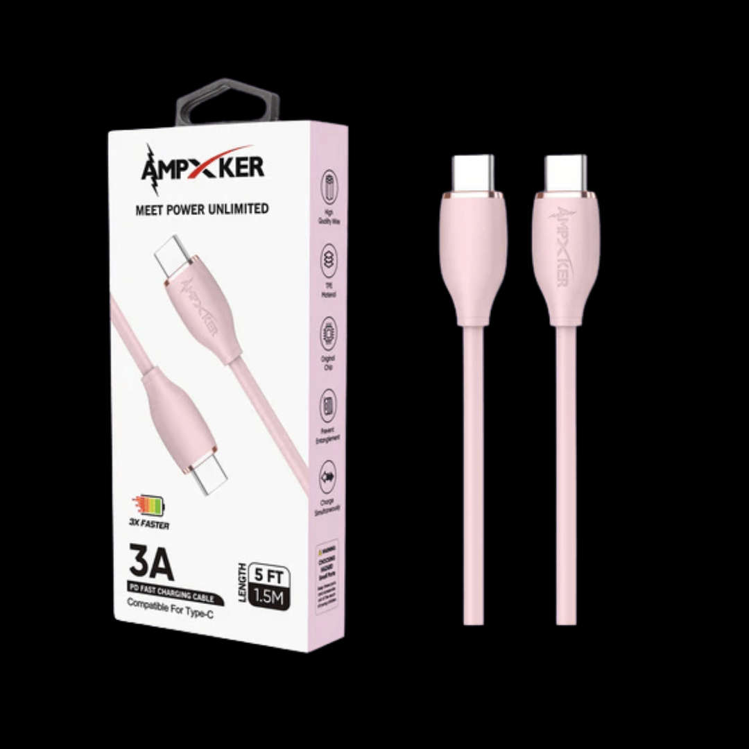 AmpKer Cable 5Ft Type C Fast Charging TPE