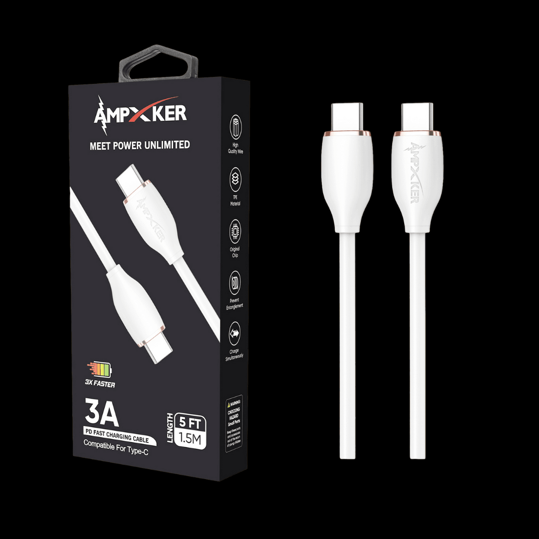 AmpKer Cable 5Ft Type C Fast Charging TPE