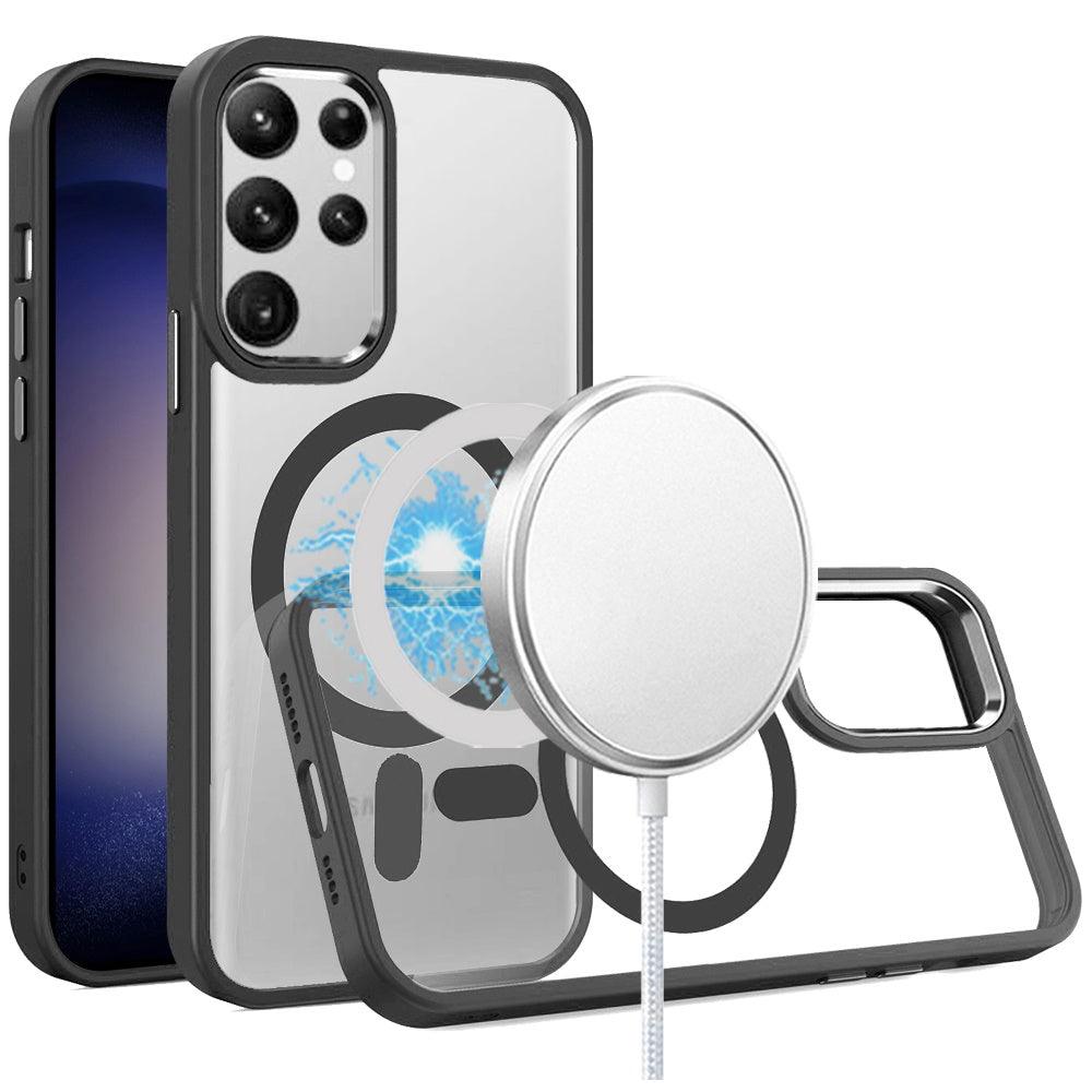 Samsung Galaxy S24 Plus Clear Acrylic Metal Button Hybrid Case