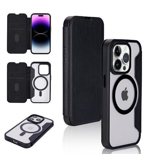 iPhone 15 Pro Max METKASE Folio Magnetic Ring Flap Hybrid Case