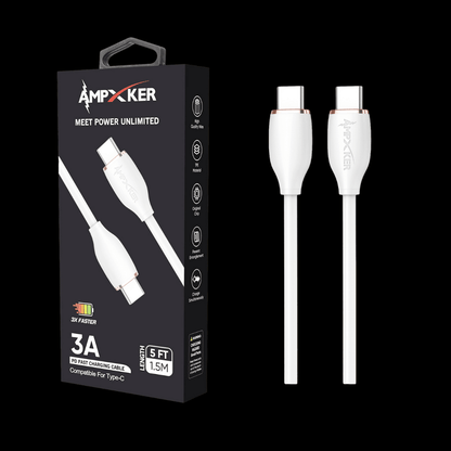 AmpKer Cable 5Ft Type C Fast Charging TPE